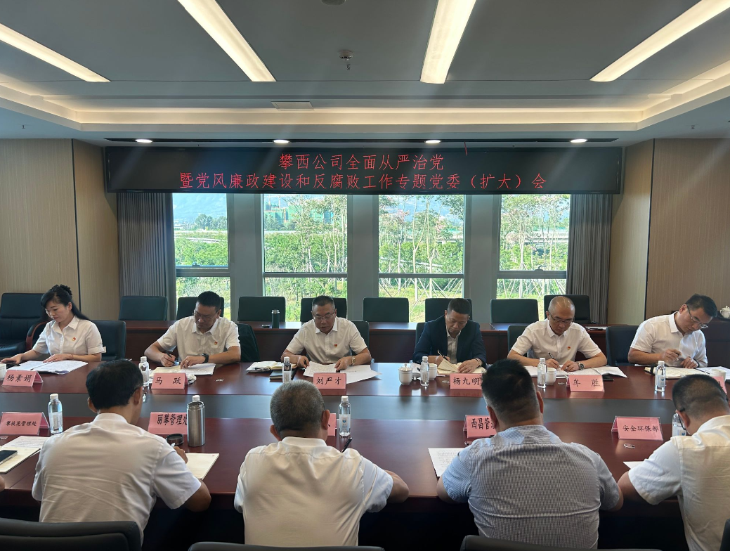 攀西公司召开2025年第2次全面从严治党暨党风廉政建设和反腐败工作专题党委（扩大）会